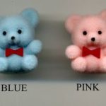 miniatures flocked baby bear w/bow tie