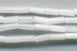 bugle bead satin white 2x4mm