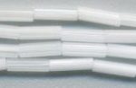 bugle bead satin white 2x7mm