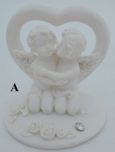 miniatures kissing cherub w/gem stone miniatures kissing cherub w/gem stone