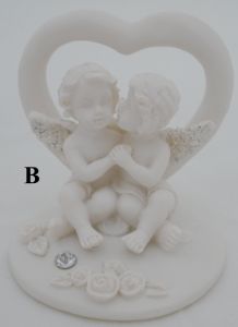 miniatures kissing cherub w/gem stone miniatures kissing cherub w/gem stone