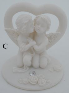 miniatures kissing cherub w/gem stone miniatures kissing cherub w/gem stone