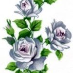 decal flower blue & white