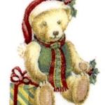 decal christmas teddy bear