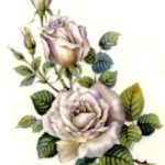 decal flower rose silver