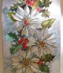 foil print christmas flowers and holly