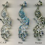 brooch peacock silver/stone
