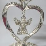 stand metal silver w/angel